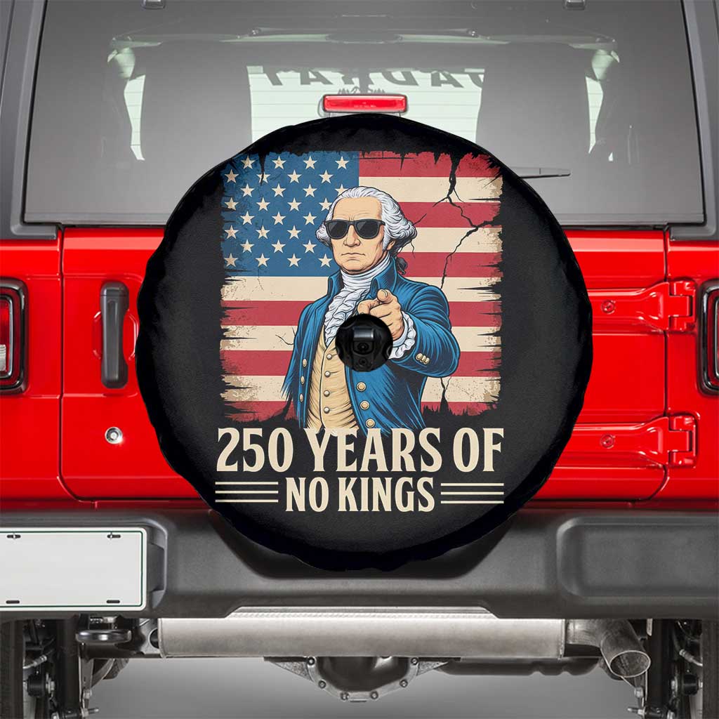 No Kings 250 Years George Washington Spare Tire Cover TS12 Black Print Your Wear