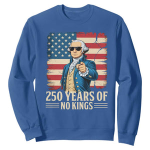 No Kings 250 Years George Washington Sweatshirt TS12 Royal Blue Print Your Wear