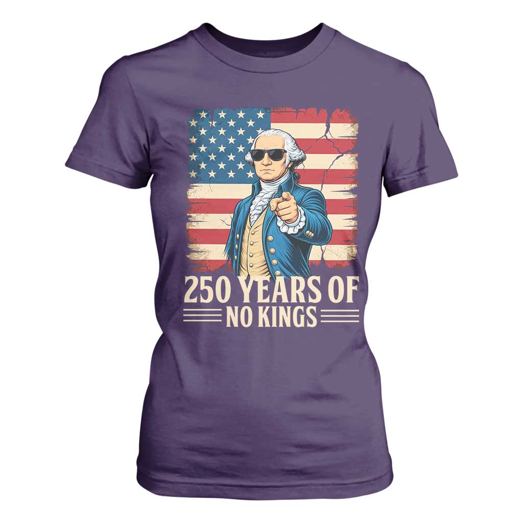 No Kings 250 Years George Washington T Shirt For Women TS12 Purple Print Your Wear
