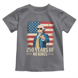 No Kings 250 Years George Washington Toddler T Shirt TS12 Charcoal Print Your Wear
