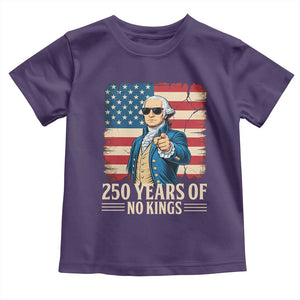 No Kings 250 Years George Washington Toddler T Shirt TS12 Purple Print Your Wear