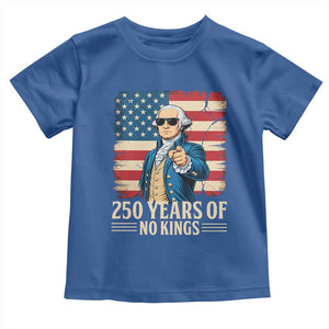 No Kings 250 Years George Washington Toddler T Shirt TS12 Royal Blue Print Your Wear