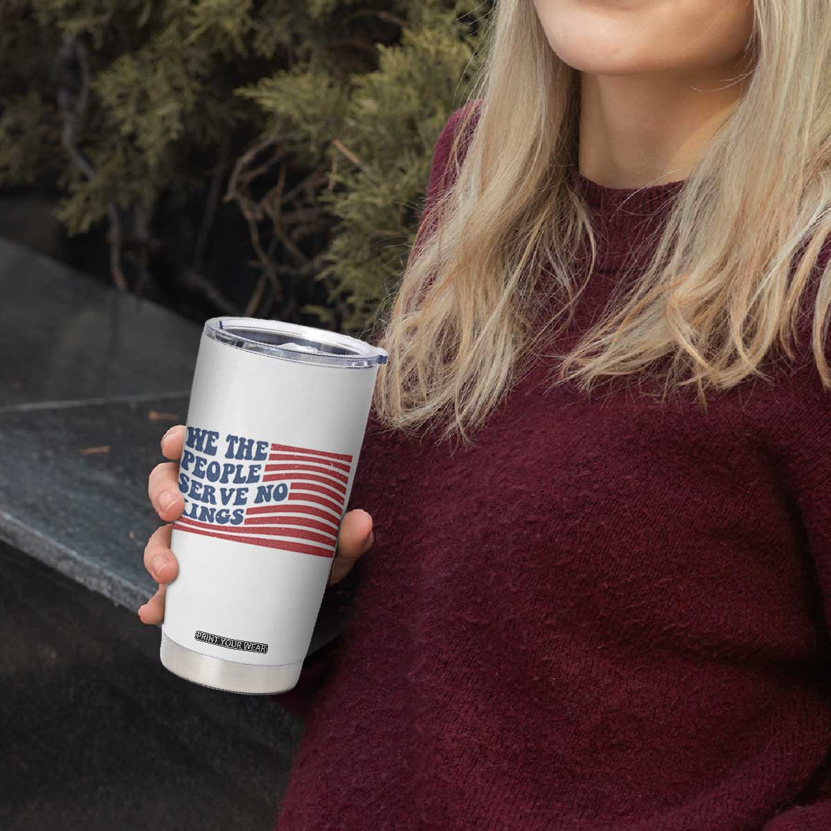 We The People Serve No Kings Tumbler Cup American Freedom Protest TS12 Print Your Wear