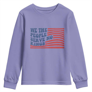 We The People Serve No Kings Youth Sweatshirt American Freedom Protest TS12 Violet Print Your Wear