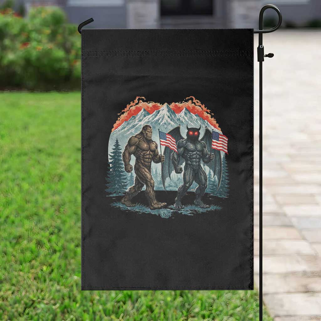 Patriotic Bigfoot And Mothman Garden Flag Funny Cryptid Lover Gift TS12 Print Your Wear