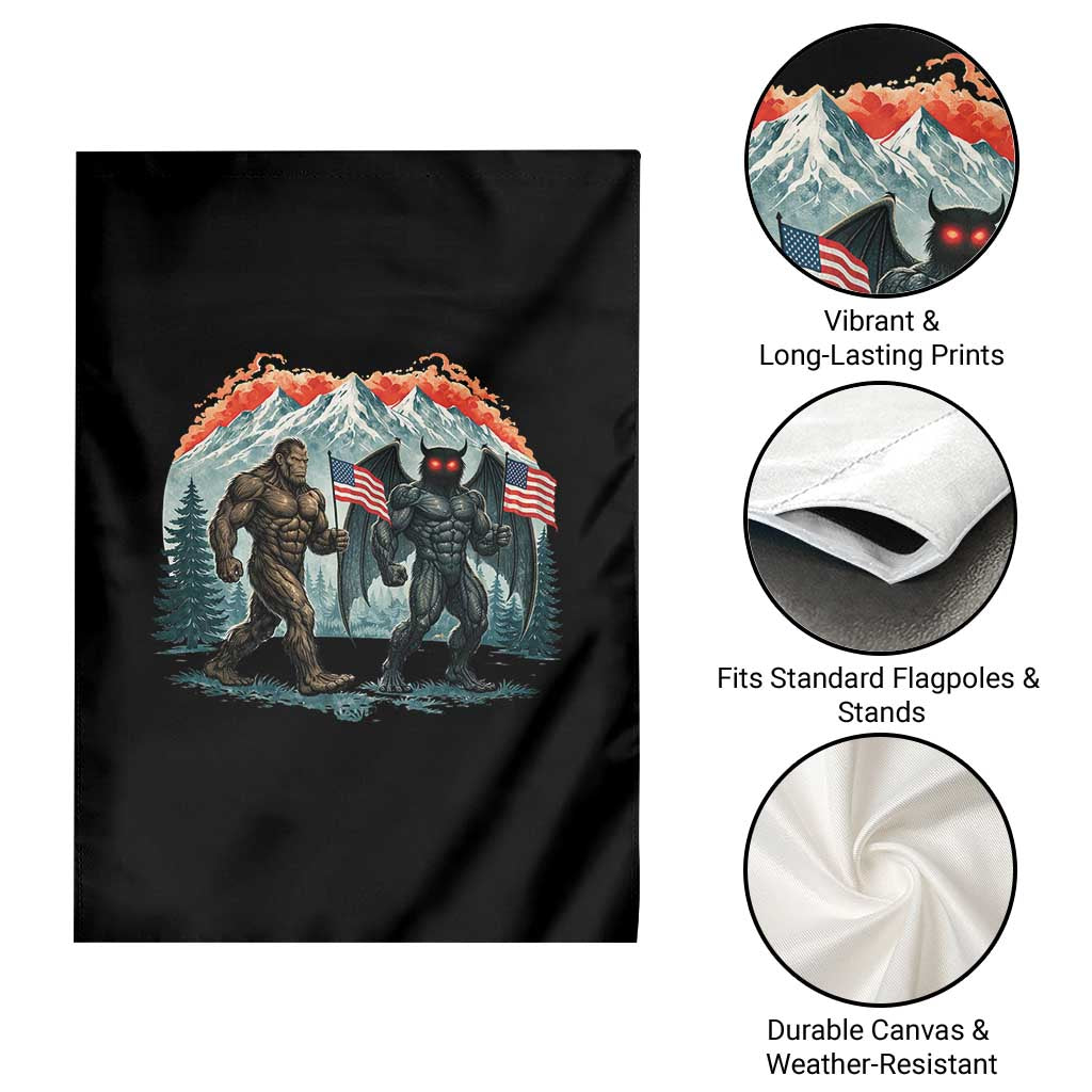 Patriotic Bigfoot And Mothman Garden Flag Funny Cryptid Lover Gift TS12 Print Your Wear