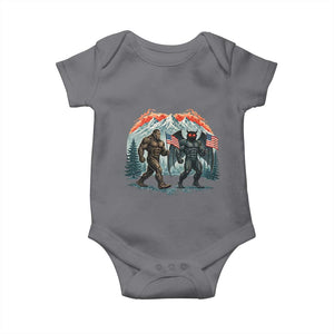 Patriotic Bigfoot And Mothman Baby Onesie Funny Cryptid Lover Gift TS12 Charcoal Print Your Wear