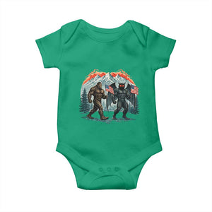 Patriotic Bigfoot And Mothman Baby Onesie Funny Cryptid Lover Gift TS12 Irish Green Print Your Wear