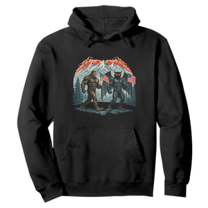 Patriotic Bigfoot And Mothman Hoodie Funny Cryptid Lover Gift TS12 Black Print Your Wear