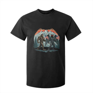 Patriotic Bigfoot And Mothman T Shirt For Kid Funny Cryptid Lover Gift TS12 Black Print Your Wear