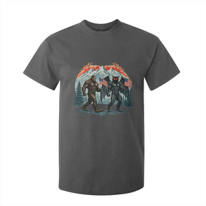 Patriotic Bigfoot And Mothman T Shirt For Kid Funny Cryptid Lover Gift TS12 Dark Heather Print Your Wear