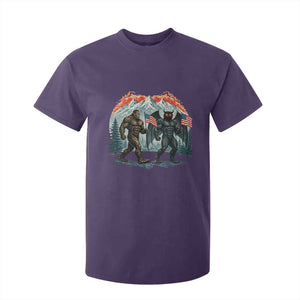 Patriotic Bigfoot And Mothman T Shirt For Kid Funny Cryptid Lover Gift TS12 Purple Print Your Wear