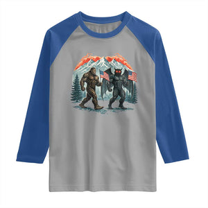 Patriotic Bigfoot And Mothman Raglan Shirt Funny Cryptid Lover Gift TS12 Sport Gray Royal Print Your Wear