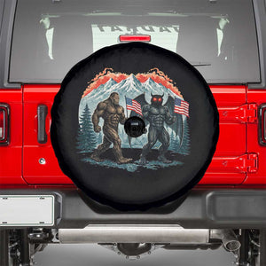 Patriotic Bigfoot And Mothman Spare Tire Cover Funny Cryptid Lover Gift TS12 Black Print Your Wear