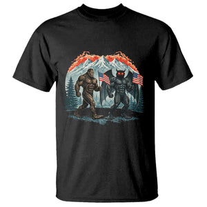 Patriotic Bigfoot And Mothman T Shirt Funny Cryptid Lover Gift TS12 Black Print Your Wear