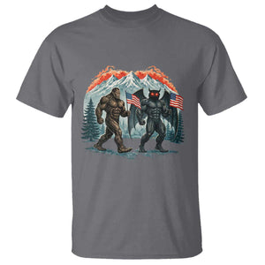 Patriotic Bigfoot And Mothman T Shirt Funny Cryptid Lover Gift TS12 Charcoal Print Your Wear