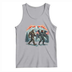 Patriotic Bigfoot And Mothman Tank Top Funny Cryptid Lover Gift TS12 Athletic Heather Print Your Wear