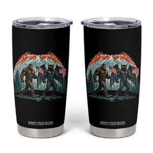 Patriotic Bigfoot And Mothman Tumbler Cup Funny Cryptid Lover Gift TS12 Black Print Your Wear