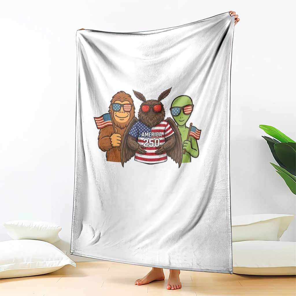 Funny Bigfoot Mothman Alien Throw Blanket USA 250th Anniversary TS12 Print Your Wear