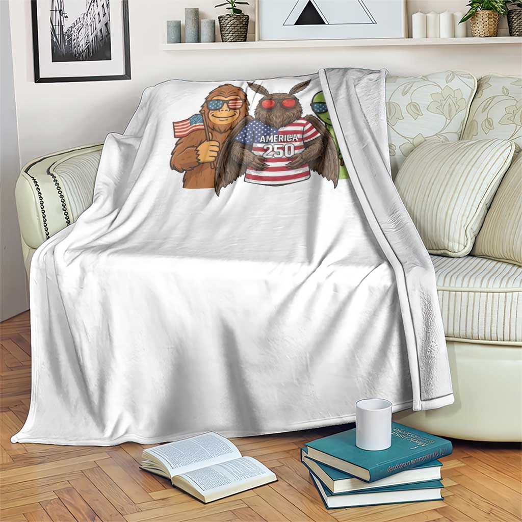 Funny Bigfoot Mothman Alien Throw Blanket USA 250th Anniversary TS12 Print Your Wear