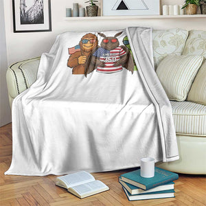 Funny Bigfoot Mothman Alien Throw Blanket USA 250th Anniversary TS12 Print Your Wear