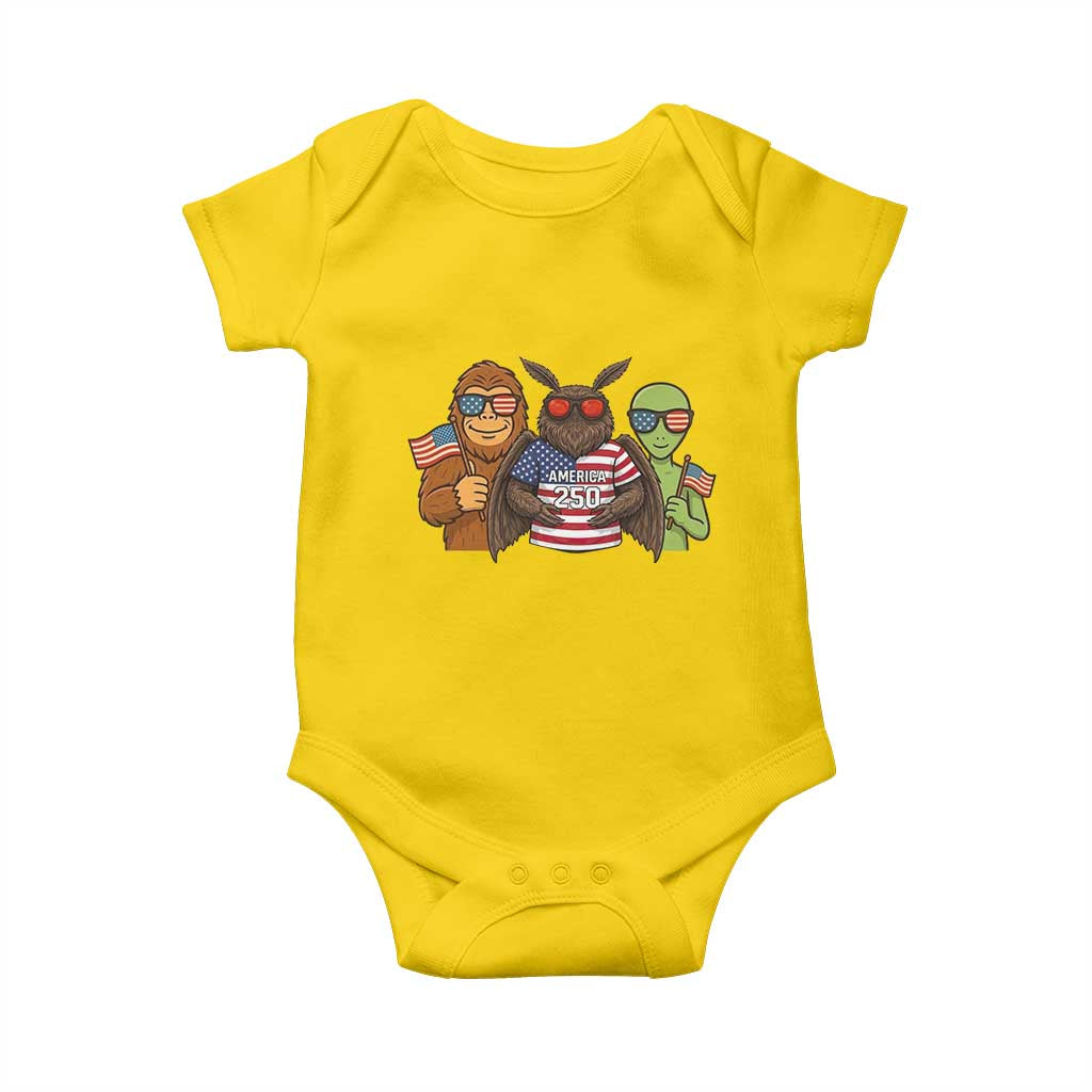 Funny Bigfoot Mothman Alien Baby Onesie USA 250th Anniversary TS12 Daisy Print Your Wear