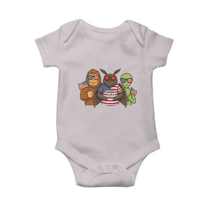 Funny Bigfoot Mothman Alien Baby Onesie USA 250th Anniversary TS12 Ice Gray Print Your Wear