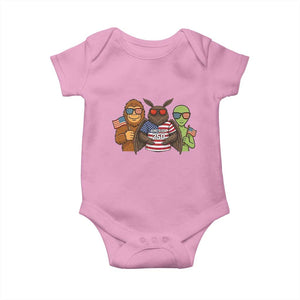 Funny Bigfoot Mothman Alien Baby Onesie USA 250th Anniversary TS12 Light Pink Print Your Wear