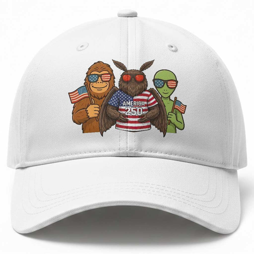 Funny Bigfoot Mothman Alien Baseball Cap USA 250th Anniversary TS12 Print Your Wear