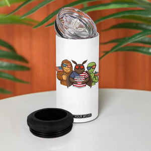 Funny Bigfoot Mothman Alien 4 in 1 Can Cooler Tumbler USA 250th Anniversary TS12 Print Your Wear