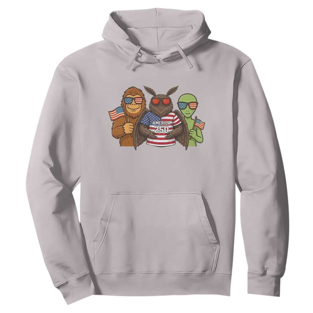 Funny Bigfoot Mothman Alien Hoodie USA 250th Anniversary TS12 Ice Gray Print Your Wear