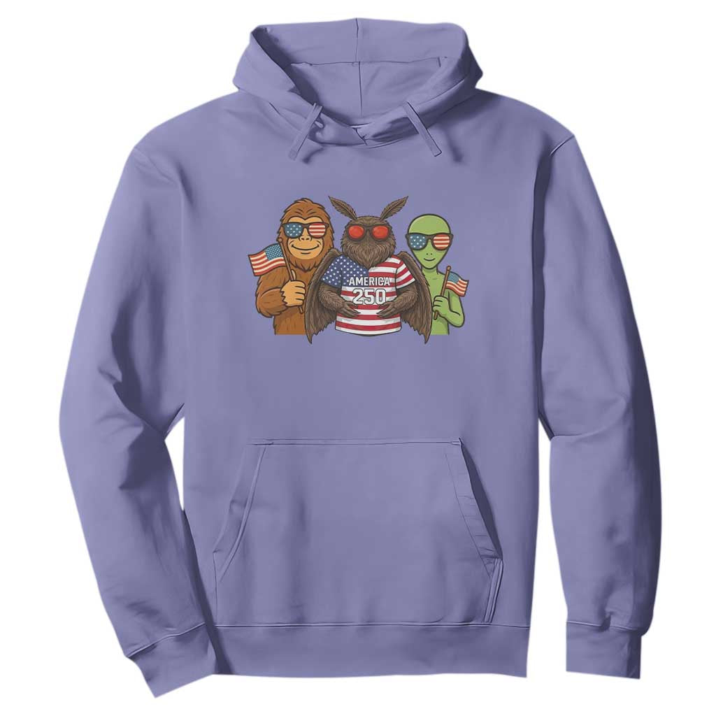 Funny Bigfoot Mothman Alien Hoodie USA 250th Anniversary TS12 Violet Print Your Wear