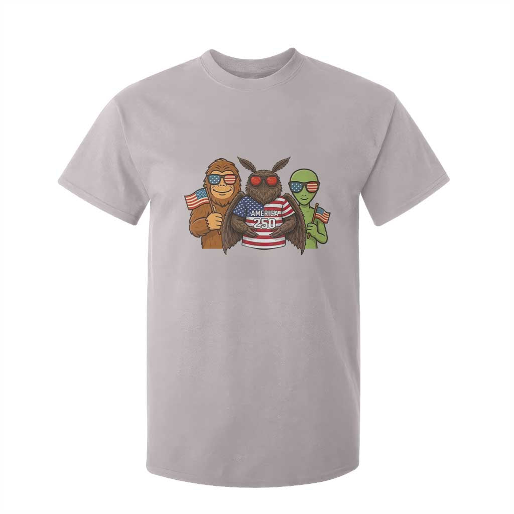 Funny Bigfoot Mothman Alien T Shirt For Kid USA 250th Anniversary TS12 Ice Gray Print Your Wear