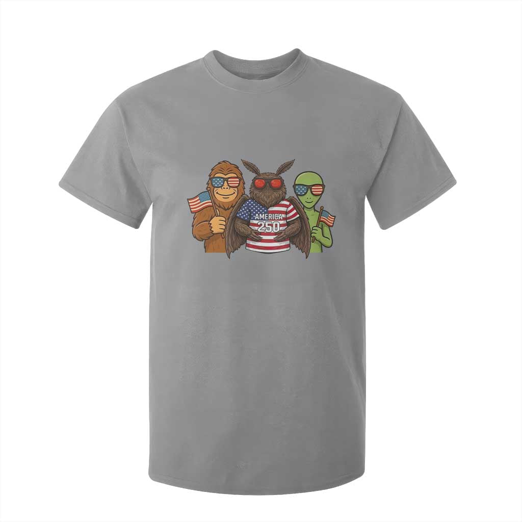 Funny Bigfoot Mothman Alien T Shirt For Kid USA 250th Anniversary TS12 Sport Gray Print Your Wear
