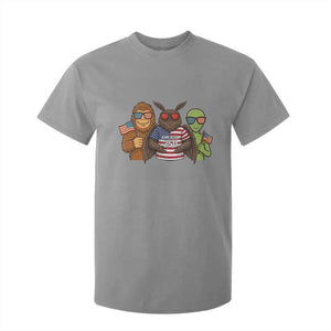 Funny Bigfoot Mothman Alien T Shirt For Kid USA 250th Anniversary TS12 Sport Gray Print Your Wear