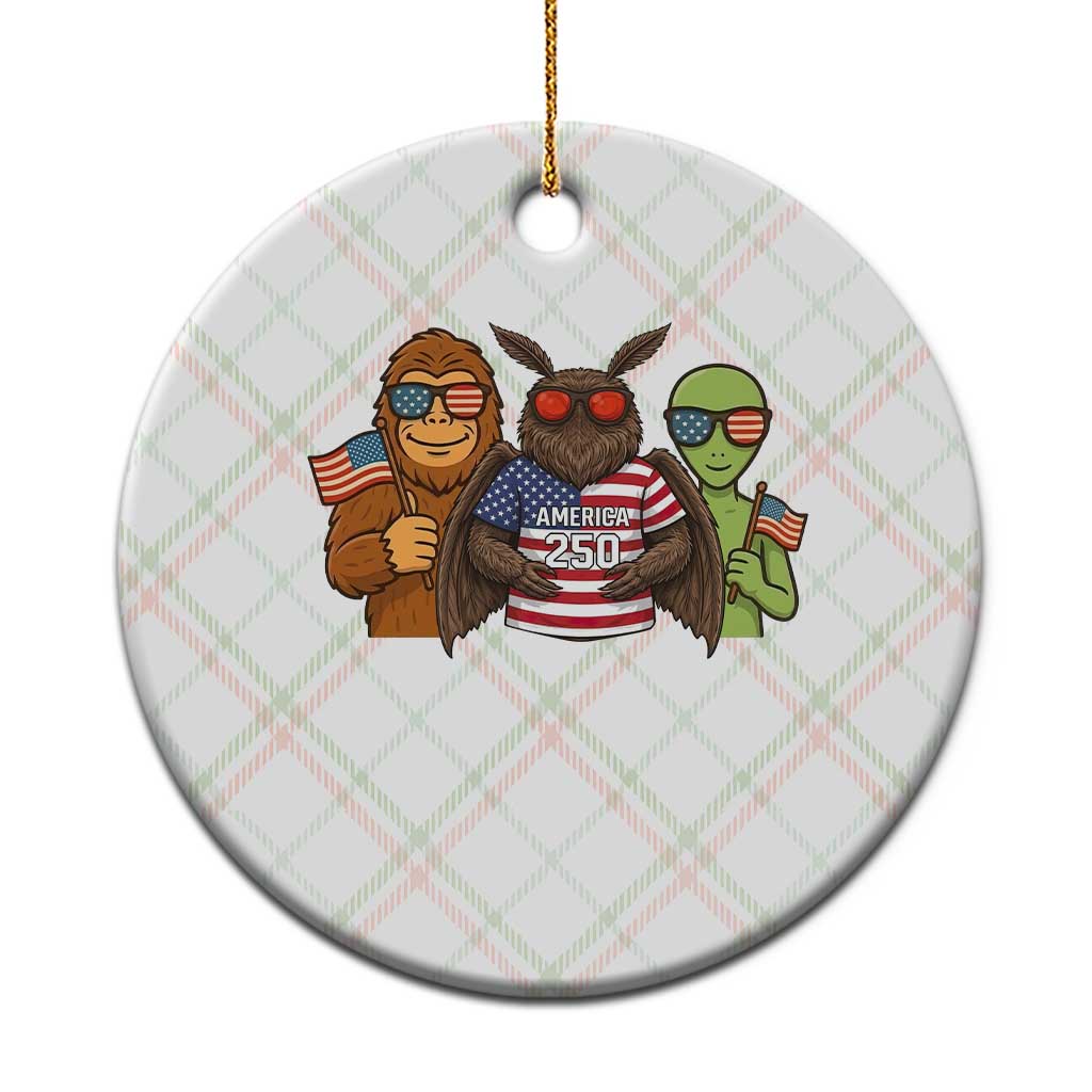 Funny Bigfoot Mothman Alien Ceramic Ornament USA 250th Anniversary TS12 1pc Christmas Plaid Print Your Wear