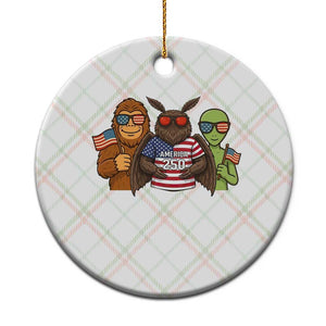 Funny Bigfoot Mothman Alien Ceramic Ornament USA 250th Anniversary TS12 1pc Christmas Plaid Print Your Wear