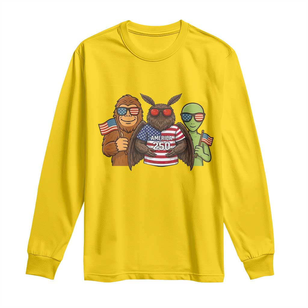Funny Bigfoot Mothman Alien Long Sleeve Shirt USA 250th Anniversary TS12 Daisy Print Your Wear