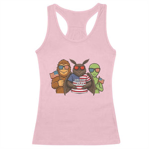 Funny Bigfoot Mothman Alien Racerback Tank Top USA 250th Anniversary TS12 Light Pink Print Your Wear