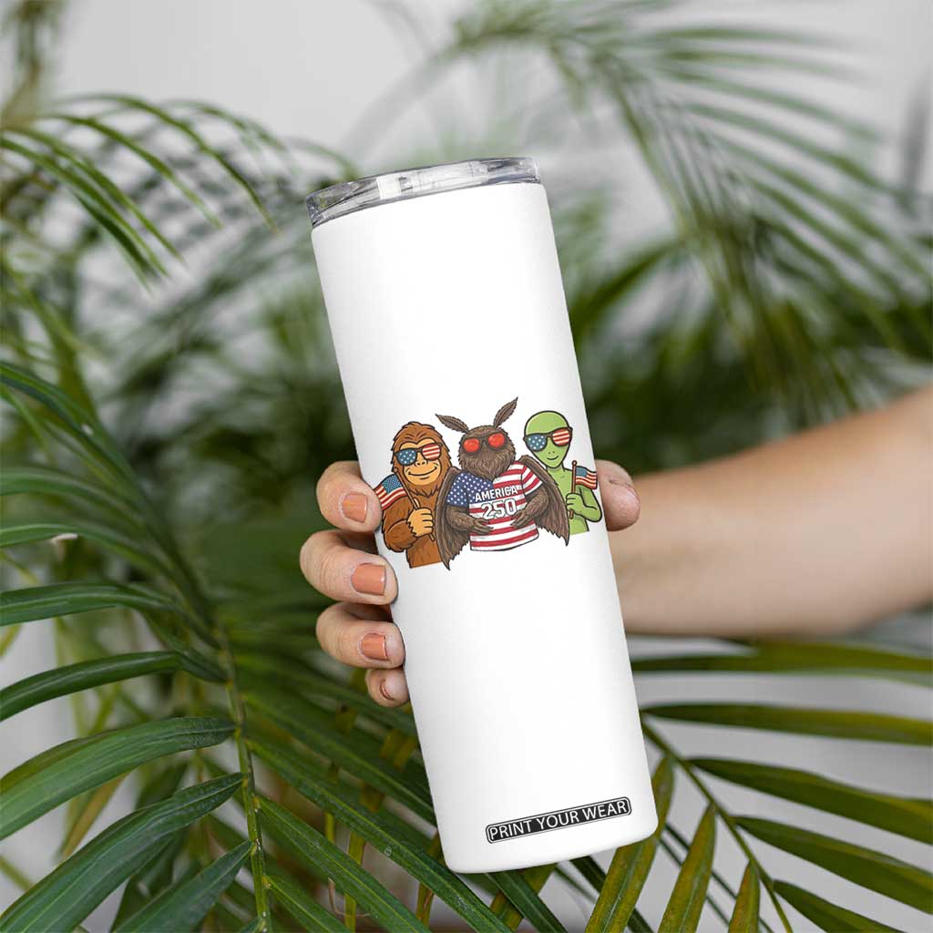 Funny Bigfoot Mothman Alien Skinny Tumbler USA 250th Anniversary TS12 Print Your Wear