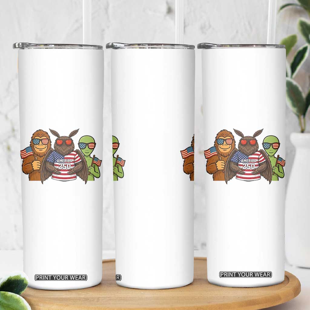 Funny Bigfoot Mothman Alien Skinny Tumbler USA 250th Anniversary TS12 Print Your Wear