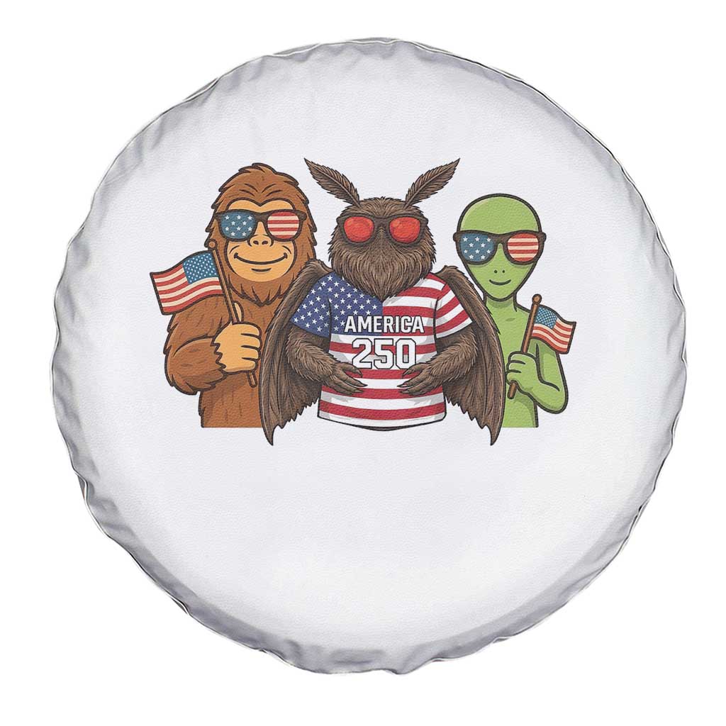 Funny Bigfoot Mothman Alien Spare Tire Cover USA 250th Anniversary TS12 Print Your Wear