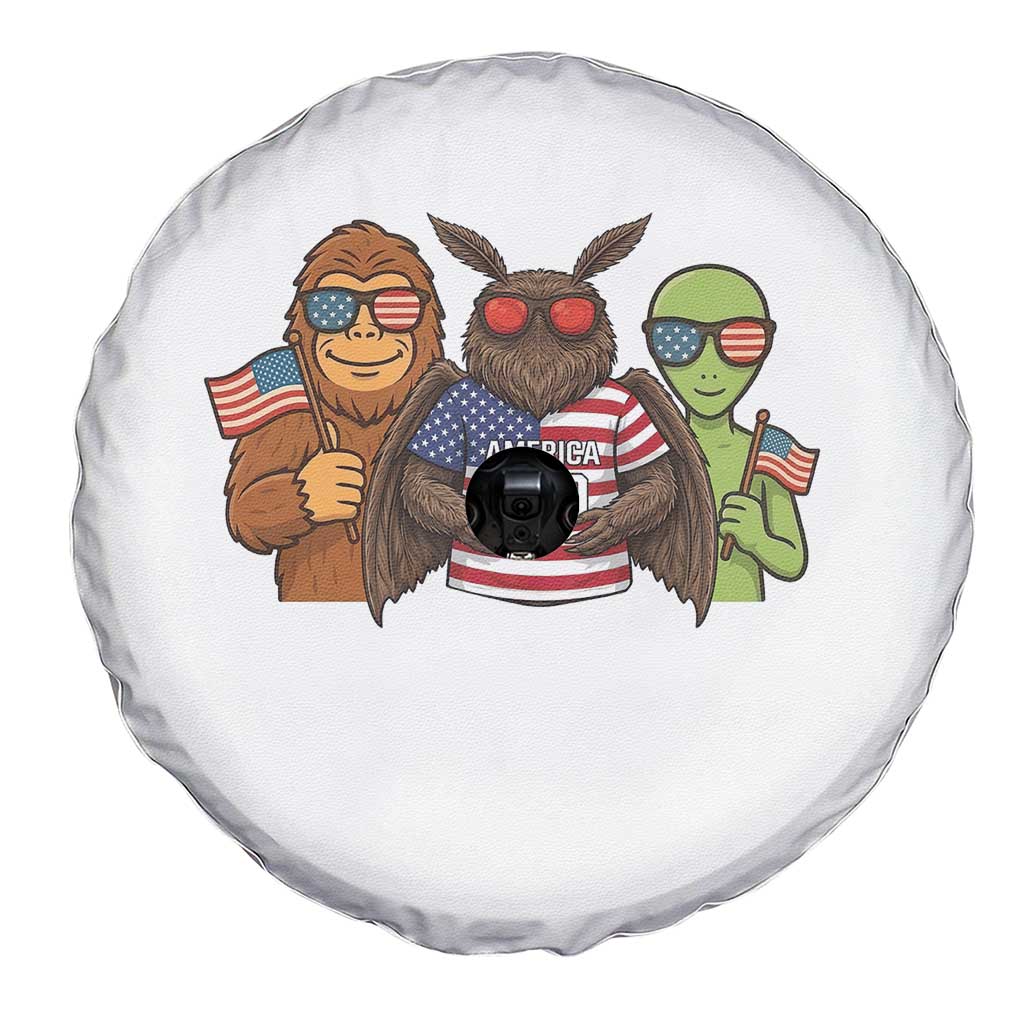 Funny Bigfoot Mothman Alien Spare Tire Cover USA 250th Anniversary TS12 Print Your Wear