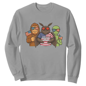 Funny Bigfoot Mothman Alien Sweatshirt USA 250th Anniversary TS12 Sport Gray Print Your Wear
