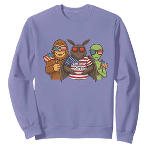 Funny Bigfoot Mothman Alien Sweatshirt USA 250th Anniversary TS12 Violet Print Your Wear