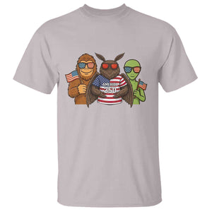 Funny Bigfoot Mothman Alien T Shirt USA 250th Anniversary TS12 Ice Gray Print Your Wear