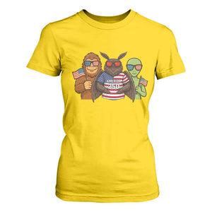 Funny Bigfoot Mothman Alien T Shirt For Women USA 250th Anniversary TS12 Daisy Print Your Wear
