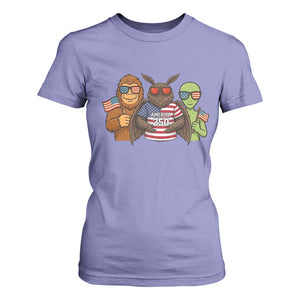 Funny Bigfoot Mothman Alien T Shirt For Women USA 250th Anniversary TS12 Violet Print Your Wear