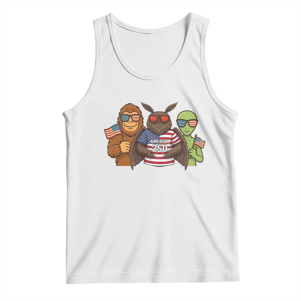 Funny Bigfoot Mothman Alien Tank Top USA 250th Anniversary TS12 White Print Your Wear