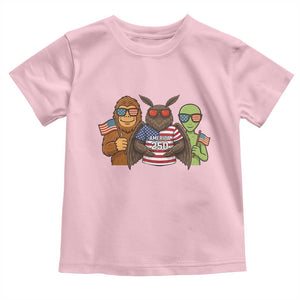 Funny Bigfoot Mothman Alien Toddler T Shirt USA 250th Anniversary TS12 Light Pink Print Your Wear